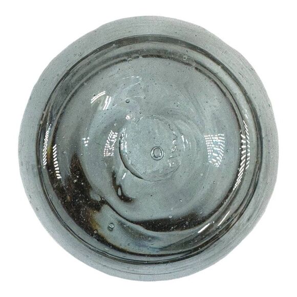 Handcrafted Recycled Glass Wine Tumbler Amber Rim 4.5" Bud Vase Mexico Handmade - Picture 3 of 5